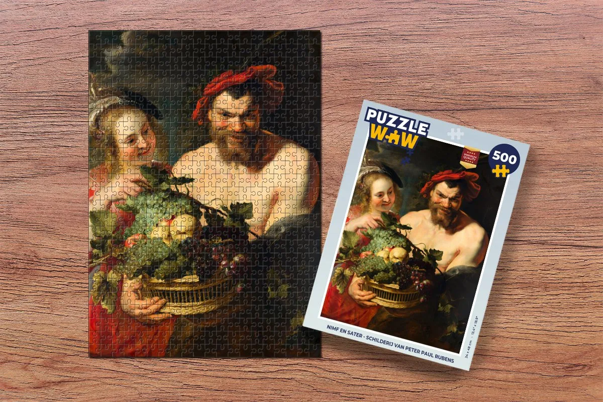 PuzzleWow Rubens Nimf en Sater Legpuzzel 500 Stuks - Multicolor