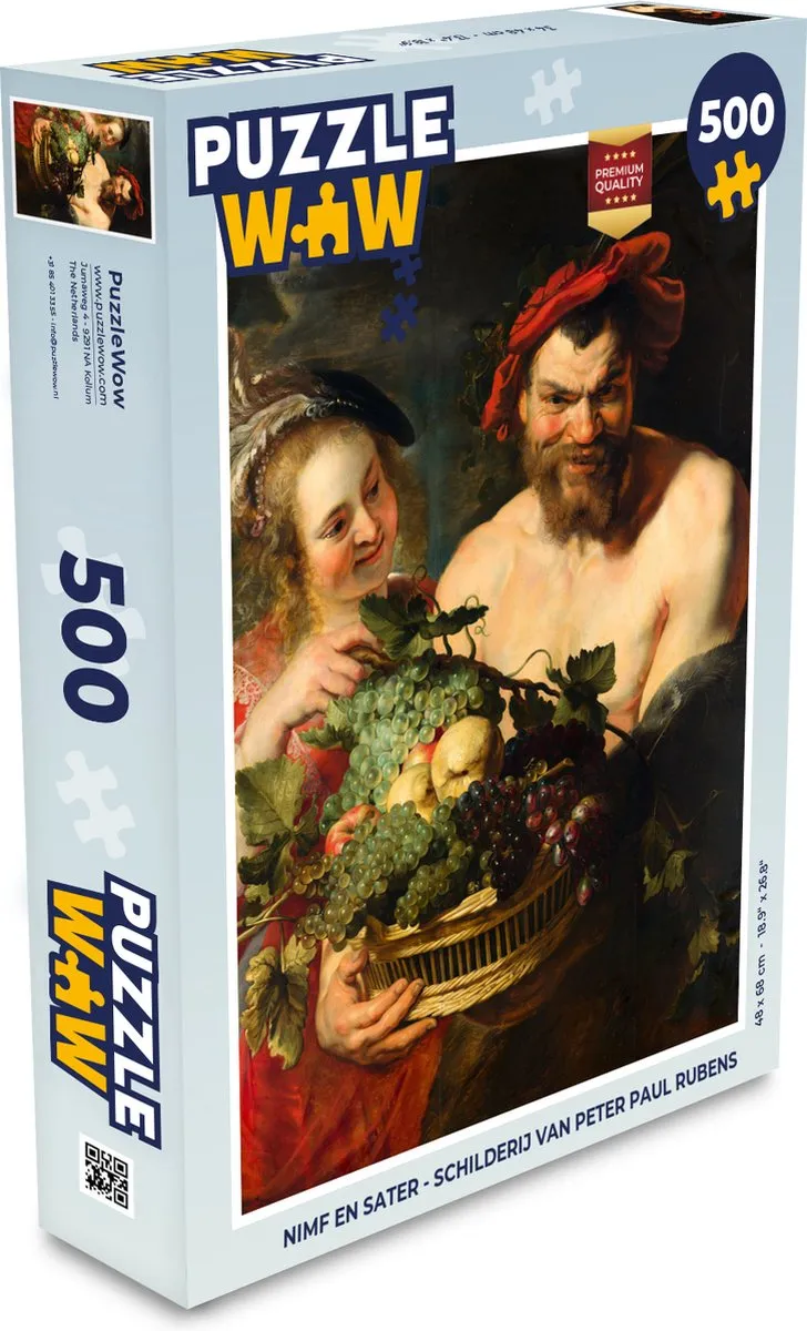 PuzzleWow Rubens Nimf en Sater Legpuzzel 500 Stuks