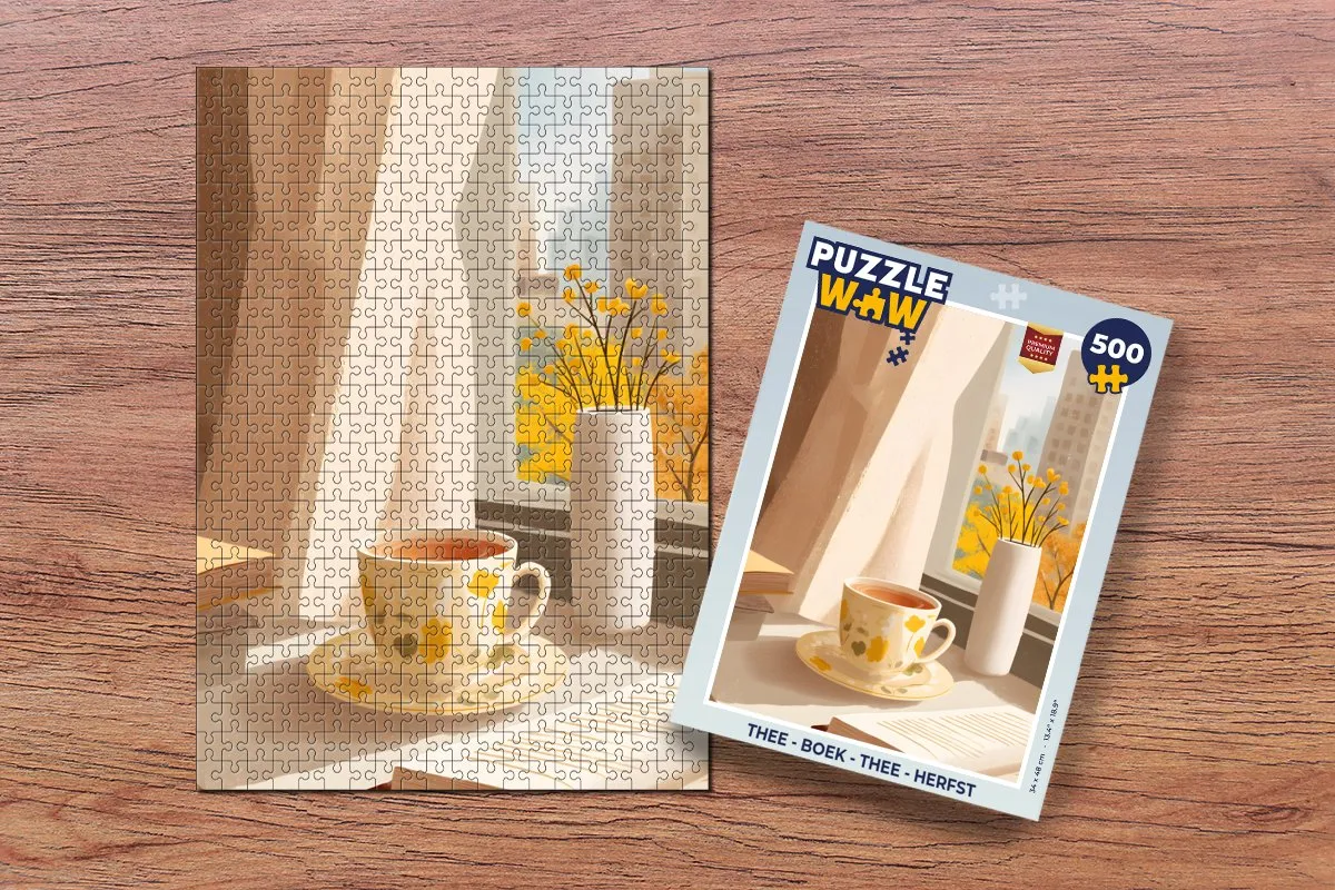 PuzzleWow Thee Herfst Legpuzzel 500 Stuks - Boek