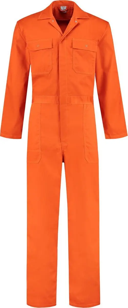 EM Workwear kinderoverall pol/kat Oranje met verdekte ritssluiting maat 104
