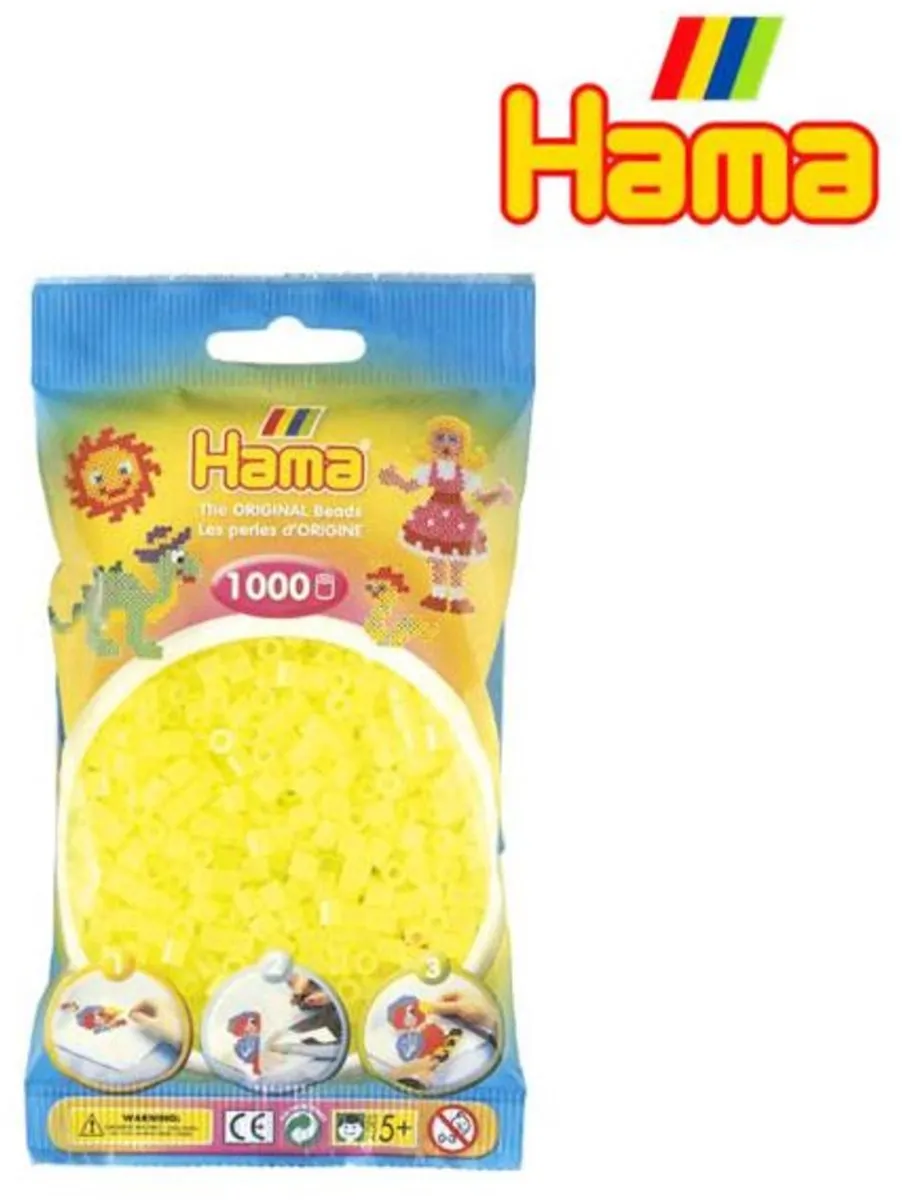 Hama Strijkkralen 1000 Stuks - Geel Neon