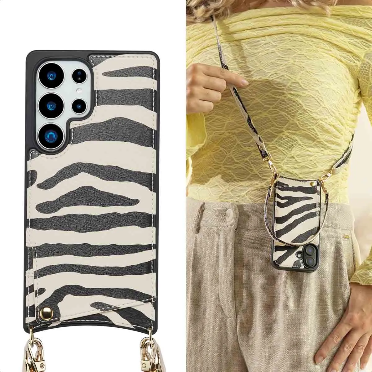 Selencia Hoesje Samsung Galaxy S25 Ultra - Zazzy Zebra - 2 Pasjes