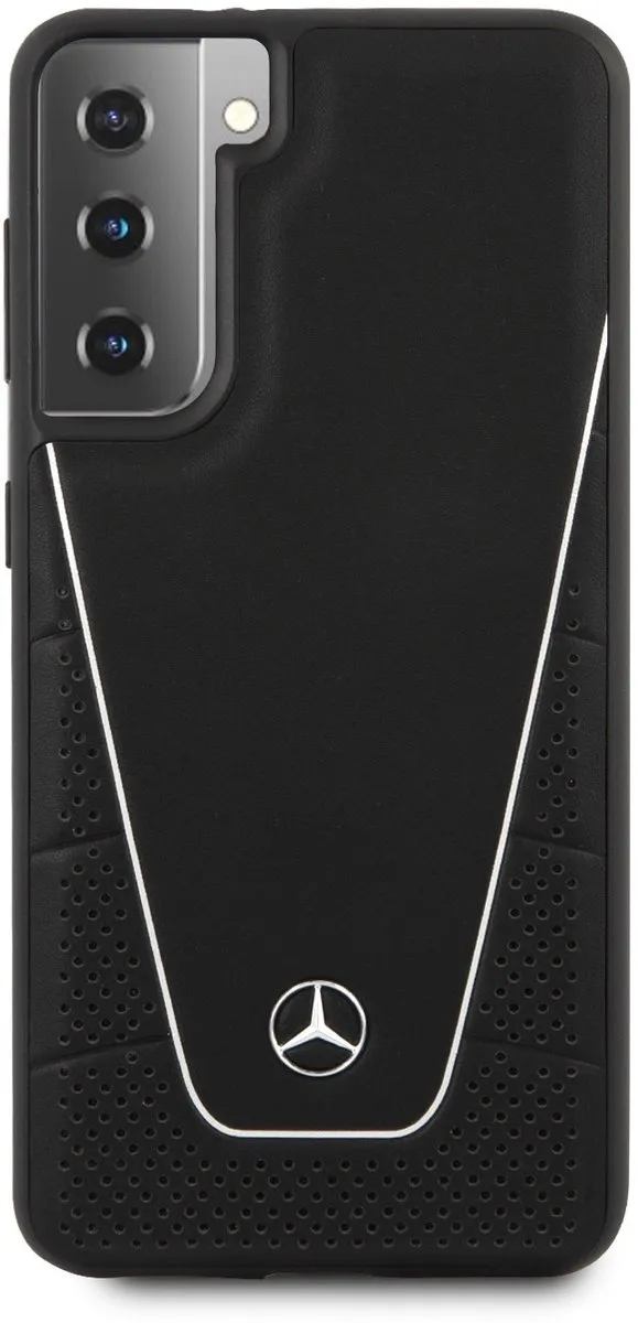 Mercedes-Benz Dynamic Leather Back Cover 3700740497968 - Samsung Galaxy S21 Plus - Zwart