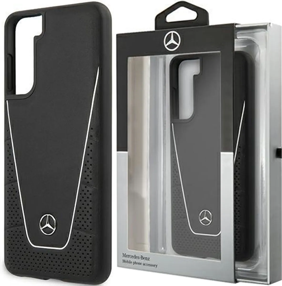 Mercedes-Benz Dynamic Leather Back Cover 3700740497968 - Samsung Galaxy S21 Plus - Zwart