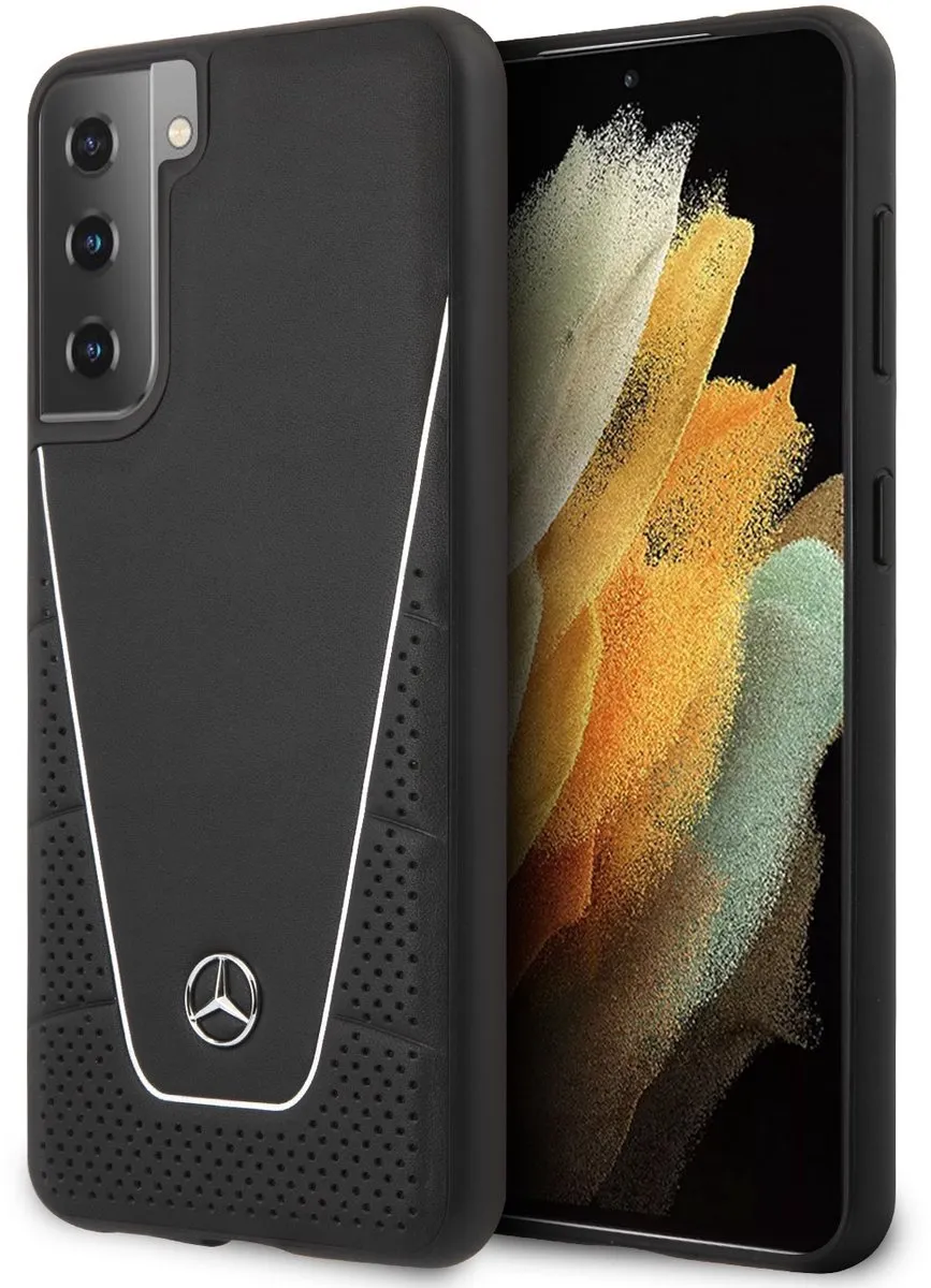 Mercedes-Benz Dynamic Leather Back Cover 3700740497968 - Samsung Galaxy S21 Plus - Zwart