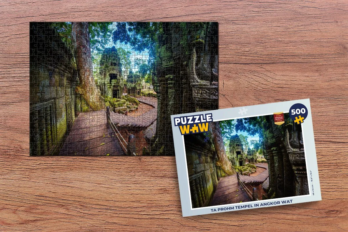 PuzzleWow Ta Prohm Tempel Legpuzzel 500 Stuks - Multicolor