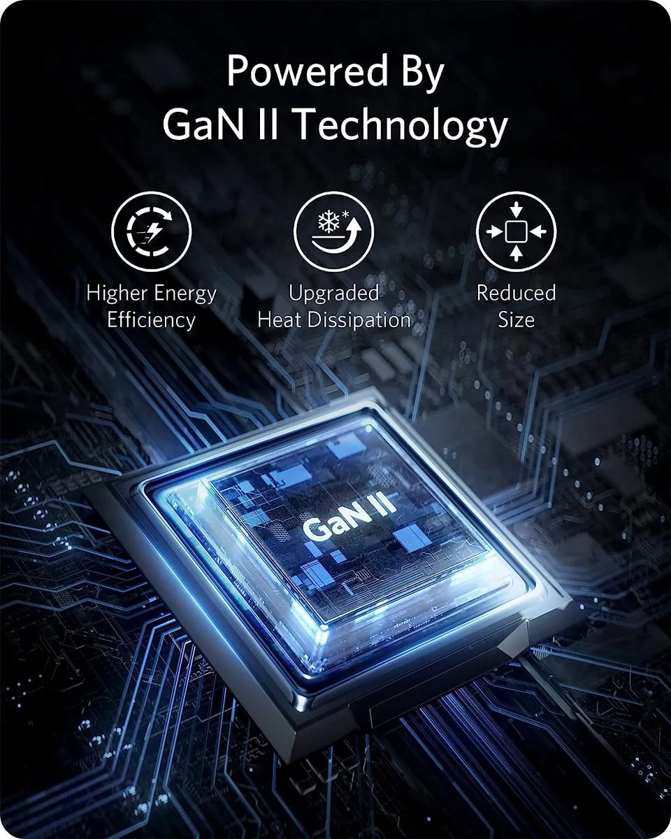 Anker 735 Nano II AC Sneloplader 3x - Zwart