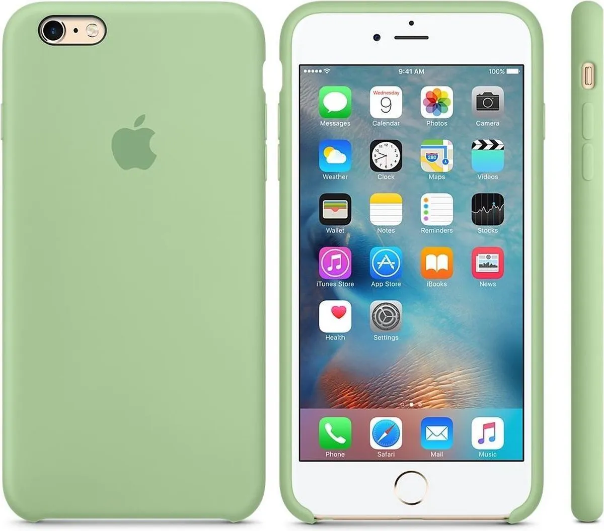 Apple iPhone 6/6S Plus Leren Hoesje Mint