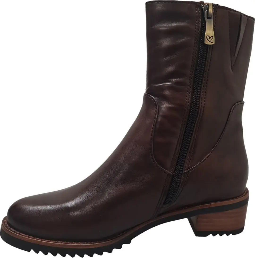 EVERYBODY Bee Enkellaarsjes - Enkelboots met rits - Dames - Bruin - Maat 37 - afbeelding 4 van 6