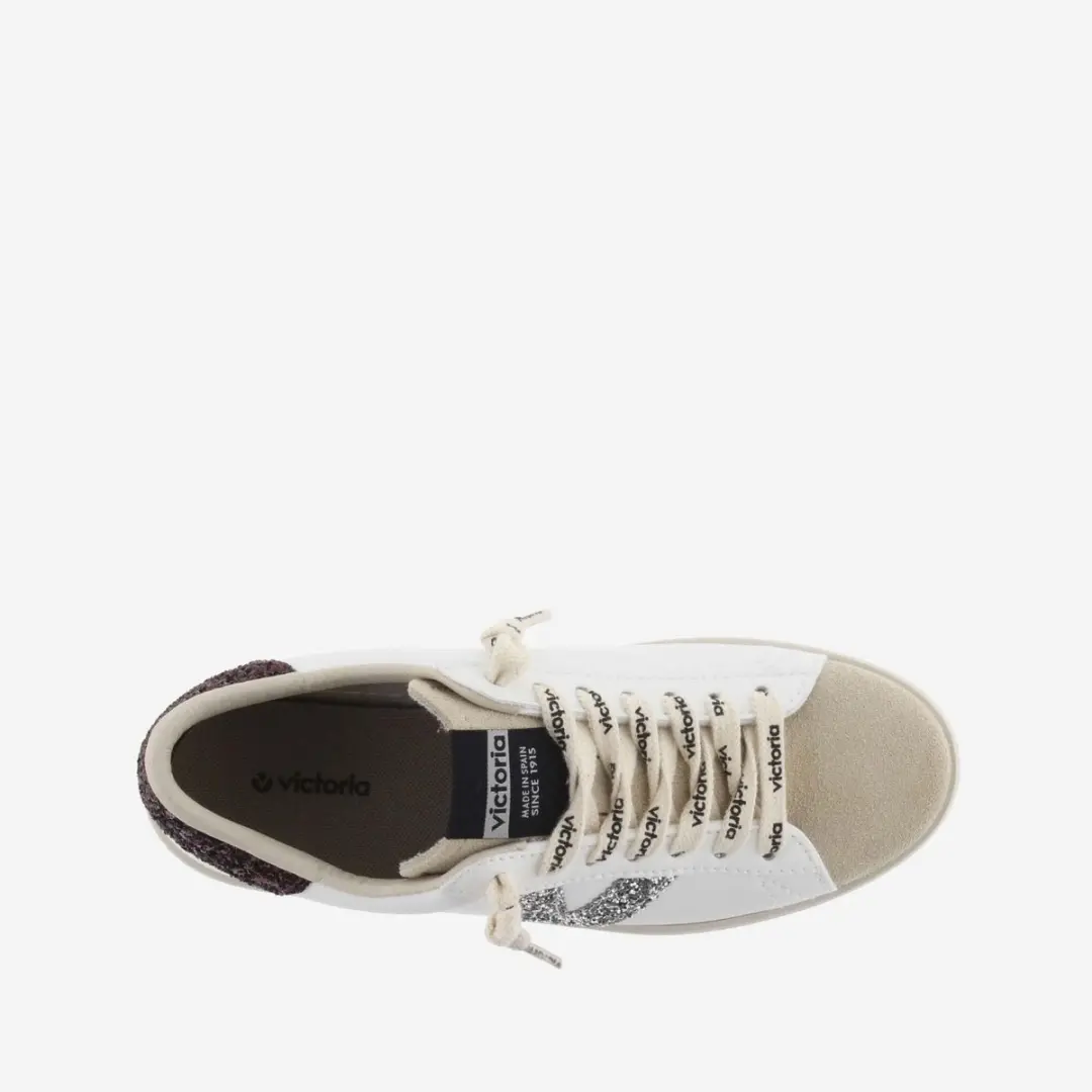 Victoria Berlín Glitter Cordon Logo Sneakers Wit - afbeelding 4 van 6