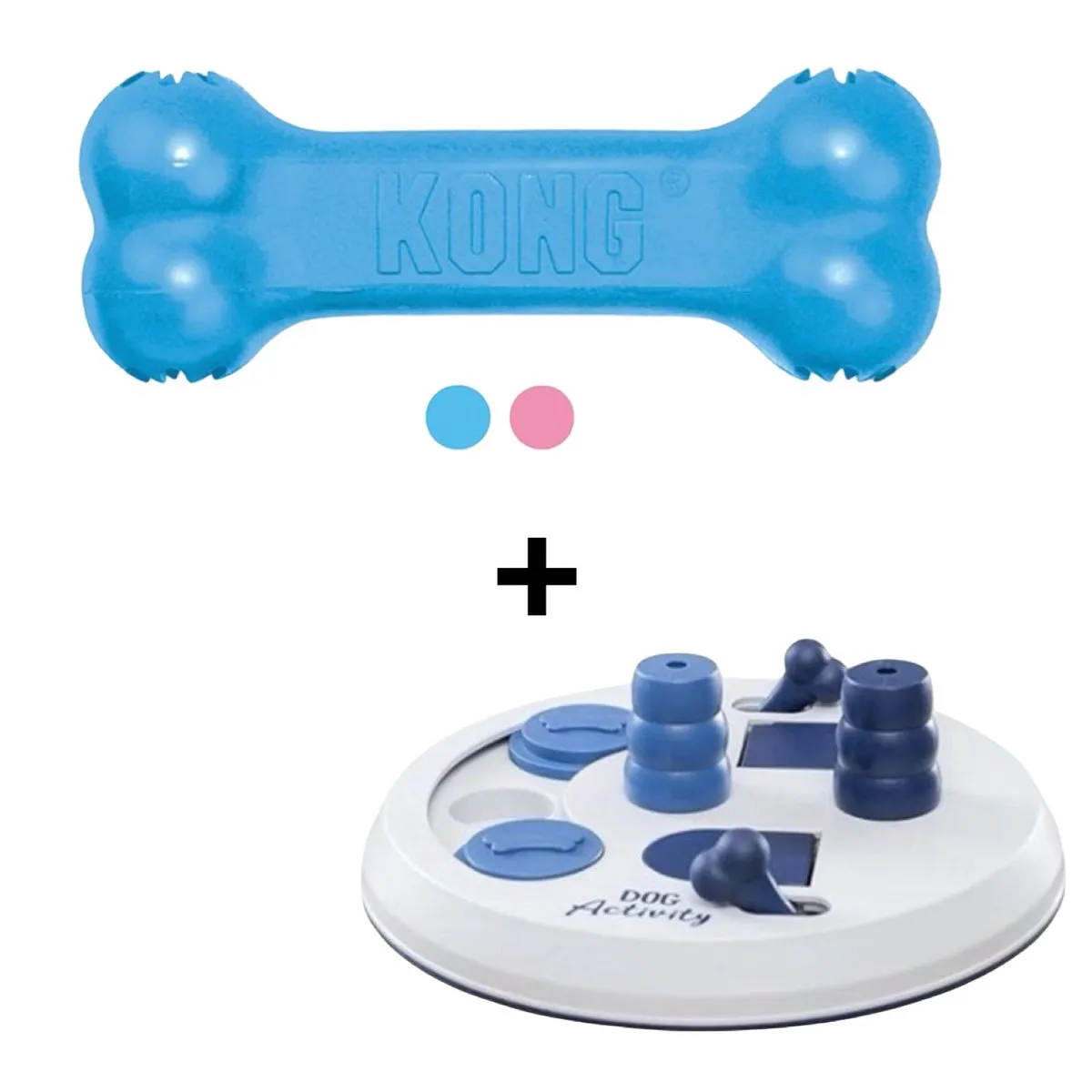 KONG Puppy Goodie Bone Assorti + Trixie Dog Activity Flip Board