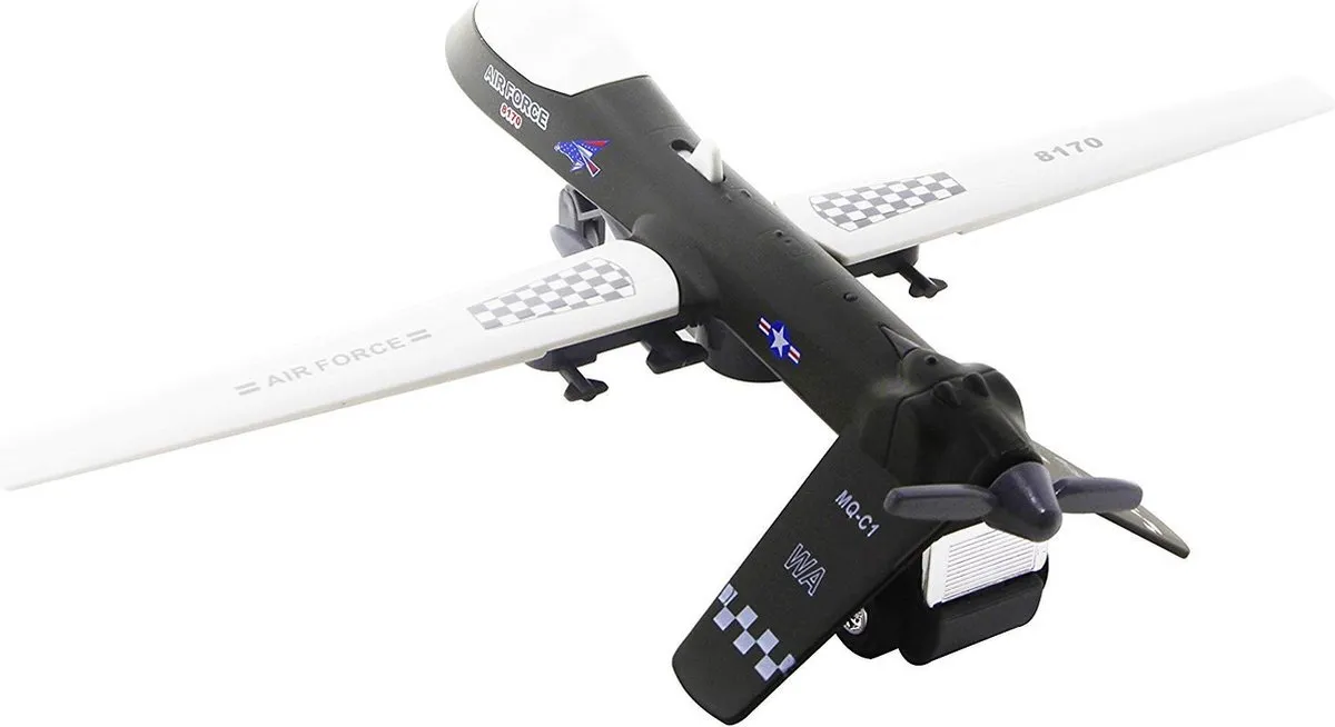 Vliegtuig, onbemand gevechtsvliegtuig (Airforce 8170, metaal) van Die-Cast