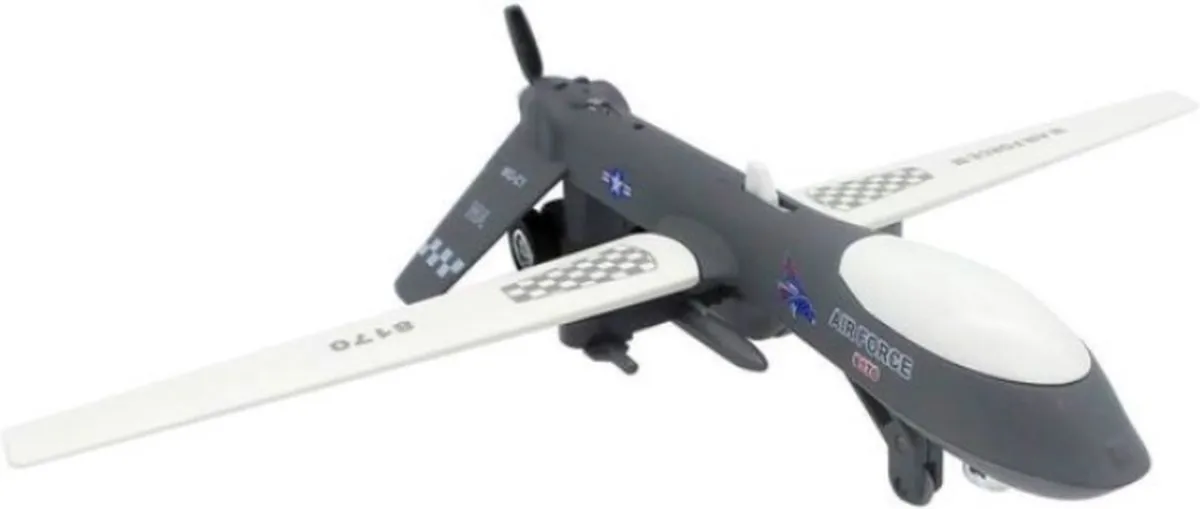 Vliegtuig, onbemand gevechtsvliegtuig (Airforce 8170, metaal) van Die-Cast