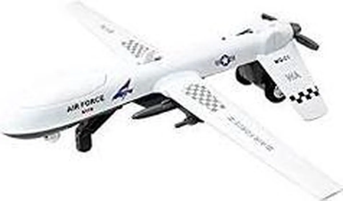 Vliegtuig, onbemand gevechtsvliegtuig (Airforce 8170, metaal) van Die-Cast