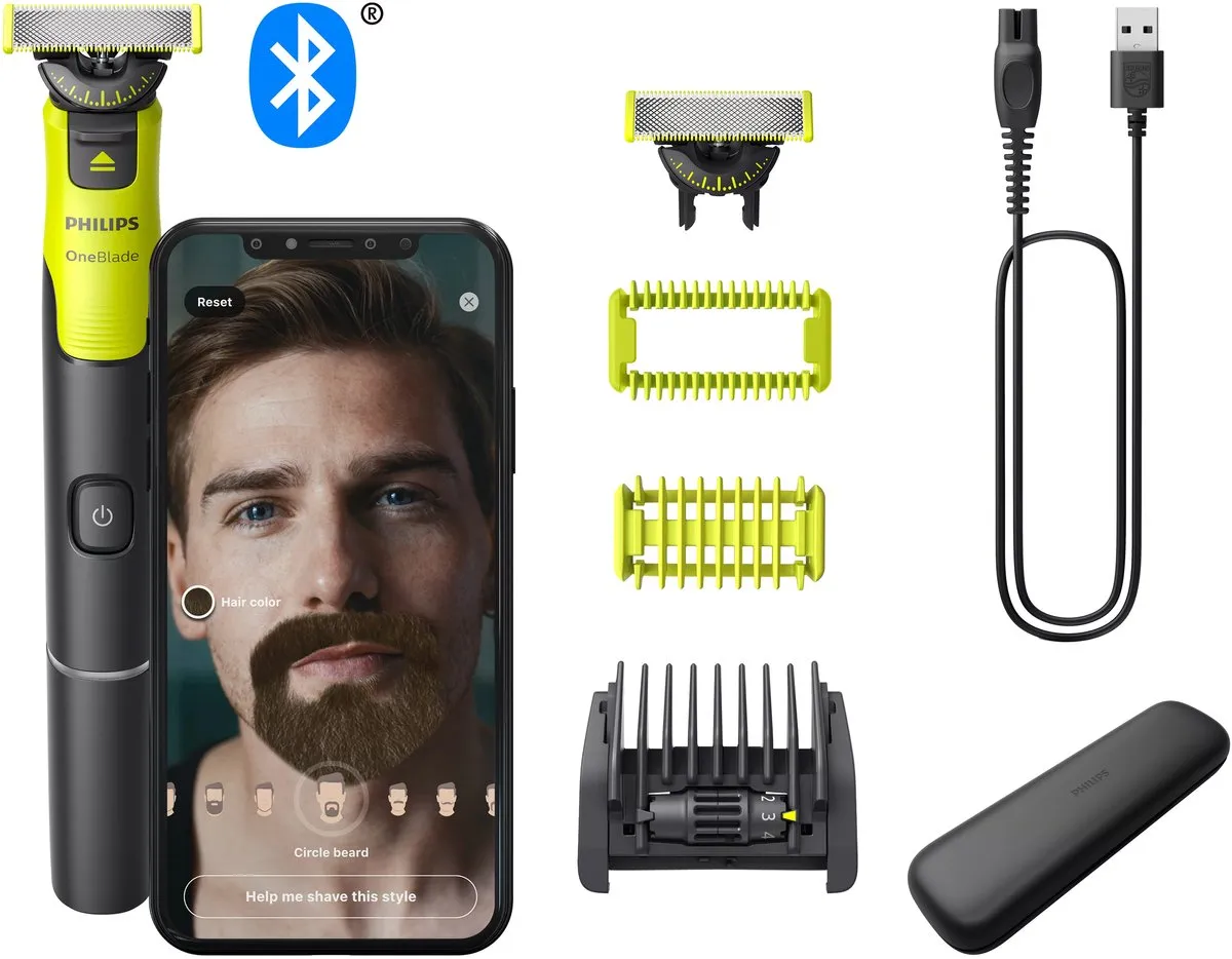 Philips OneBlade 360 Connected Face + Body - Trimmer, scheerapparaat en styler in één - QP4631/65