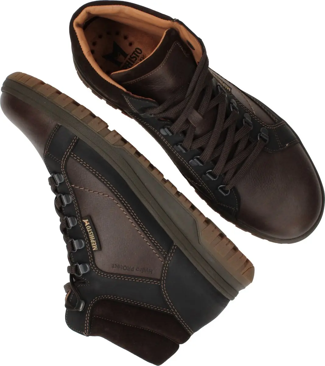 Mephisto PITT NEVADA - Volwassenen Heren sneakersHeren veterschoenVrije tijd half-hoog - Kleur: Bruin - Maat: 43.5 - afbeelding 4 van 6