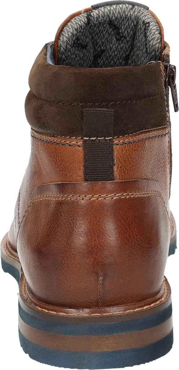 Sioux - ROSTOLO-701-TEX - Vrije tijd half-hoogHeren veterschoenHeren sneakers - Kleur: Cognac - Maat: 43 - afbeelding 3 van 6