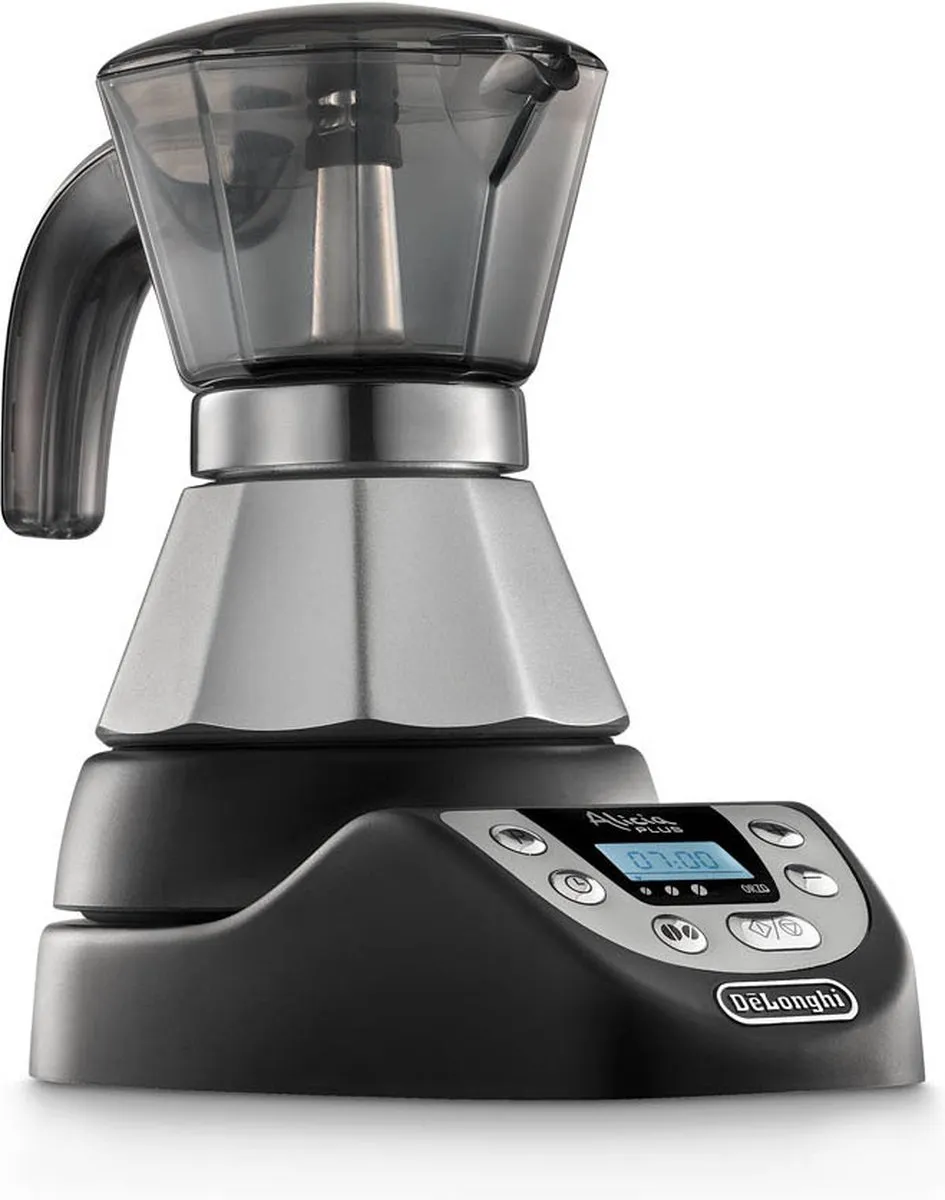 De'Longhi Alicia Plus EMKP 21.B Elektrische Moka Express - 2 Kopjes - 450W - Zwart/Roestvrijstaal