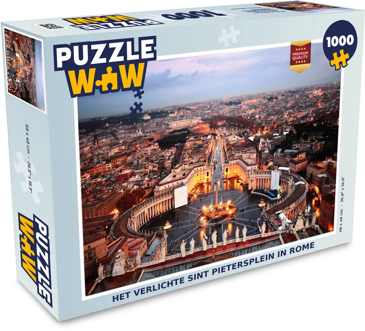 PuzzleWow Sint Pietersplein Rome Legpuzzel 1000 Stuks