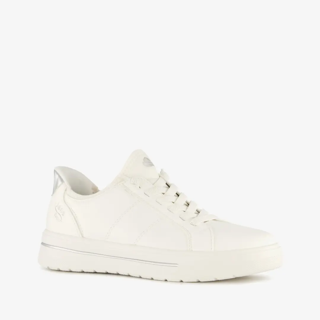 Jana Step In dames sneakers met H leest wit zilver - Maat 39 - Uitneembare zool