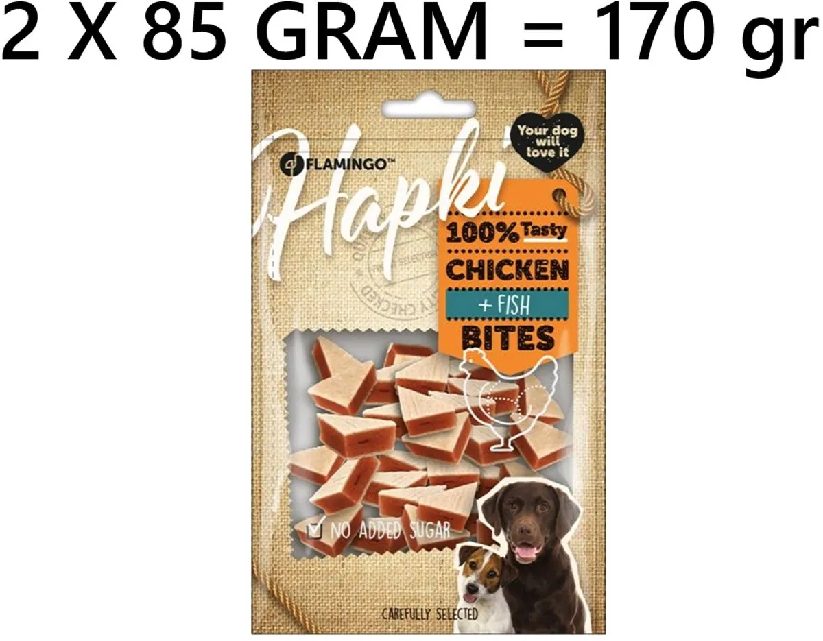 Flamingo Hapki Chicken & Fish Bites Hondensnack 170g