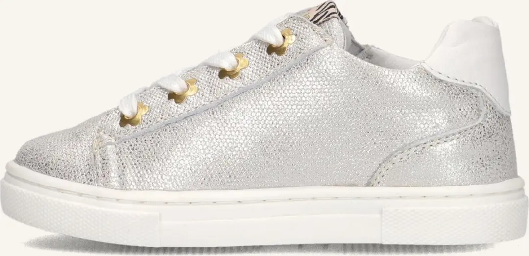 Develab 44708 Sneakers Meisjes - Leren Sneaker - Zilver - Maat 22 - afbeelding 5 van 6