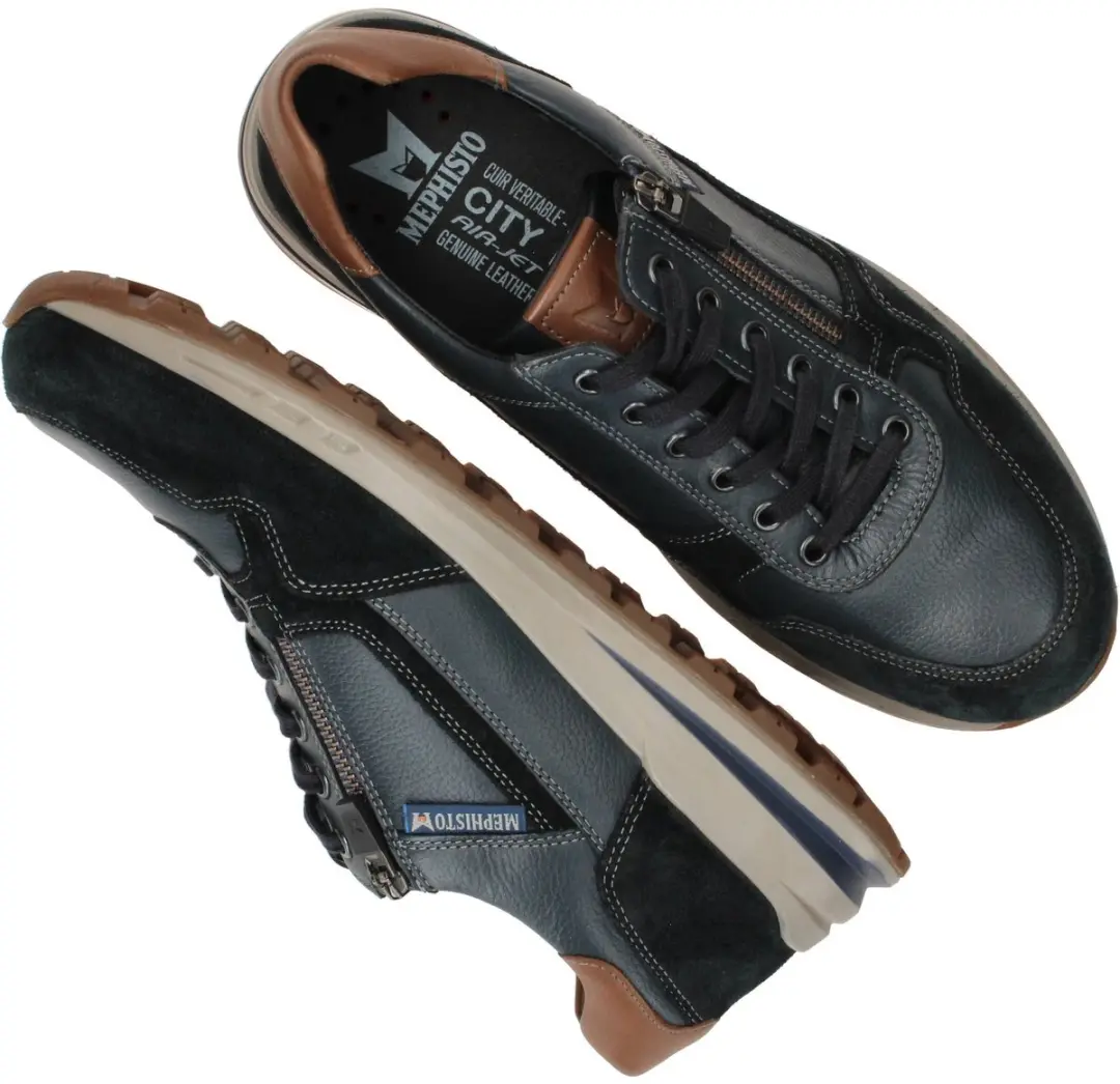 Heren Veterschoenen Mephisto Bradley Velsport Blue Blauw - Maat 39 - afbeelding 3 van 6