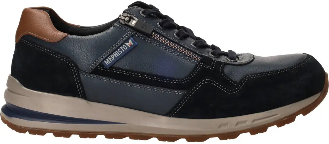 Heren Veterschoenen Mephisto Bradley Velsport Blue Blauw
