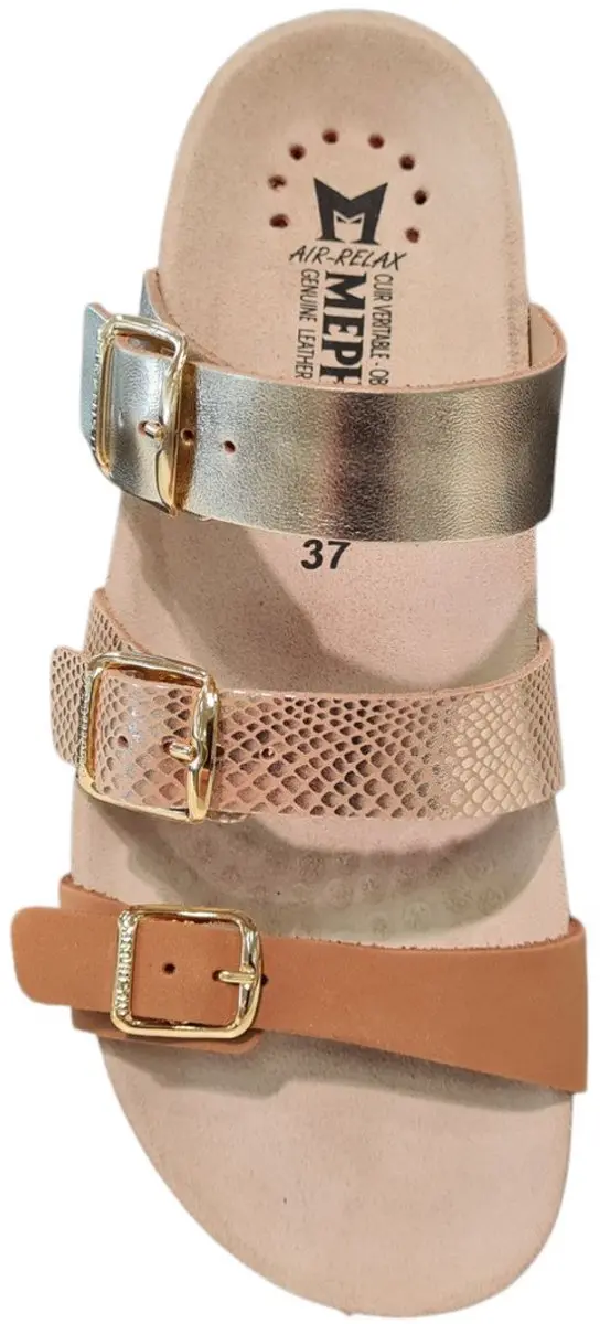 Mephisto Hyacinta Leren Dames Slippers - Goud Bruin - 42 - afbeelding 3 van 6