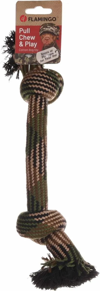 Flamingo Joe Honden Speelgoed Knoopbeen 2 Knopen Camouflage 35cm