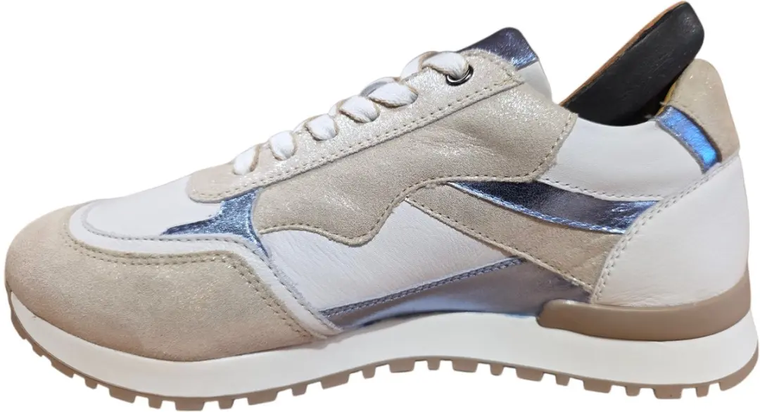 Helioform Dames Sneakers - Wit/Blauw - afbeelding 2 van 3