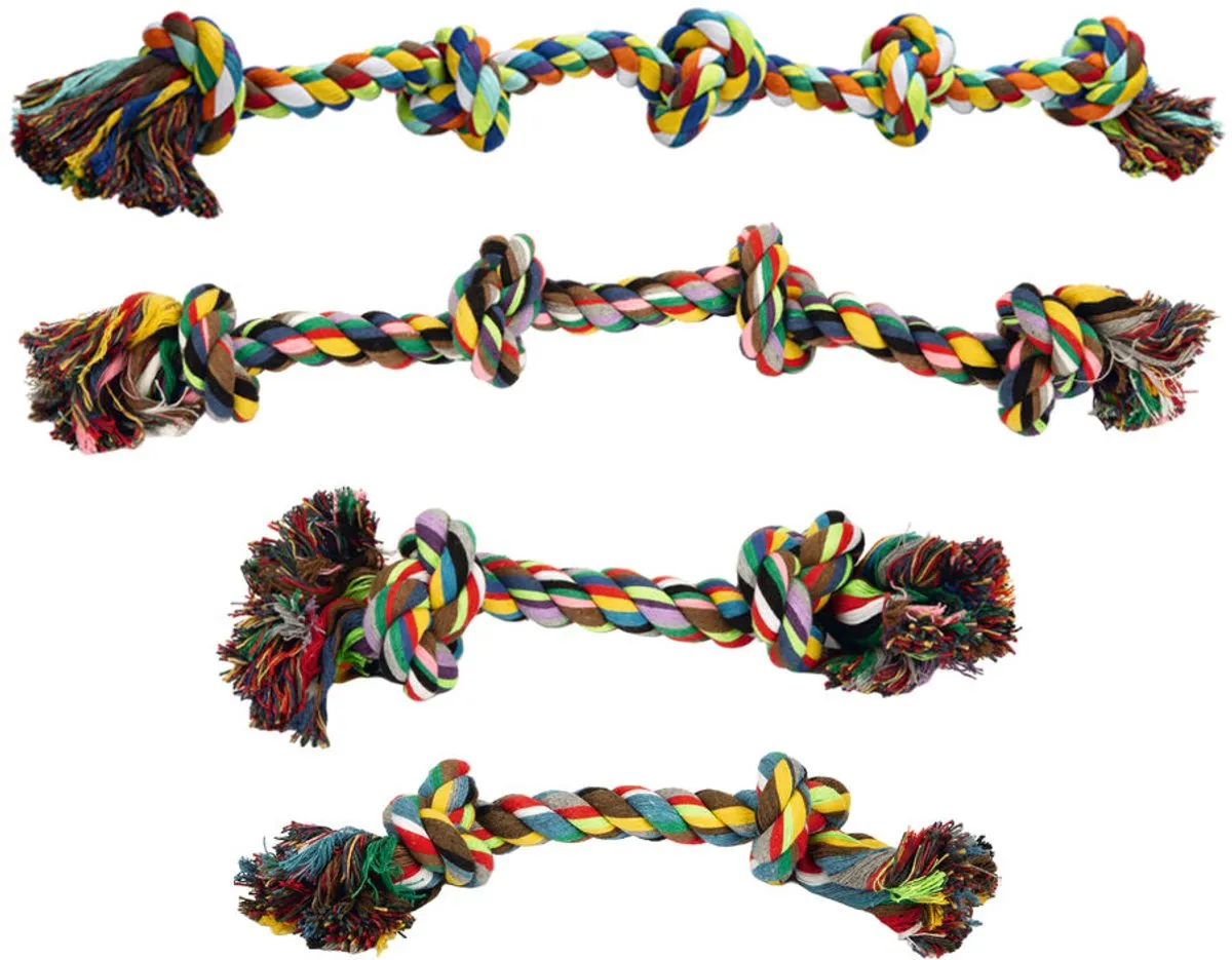 Beeztees Flostouw Hondenspeelgoed - 5 Knopen - Multicolor