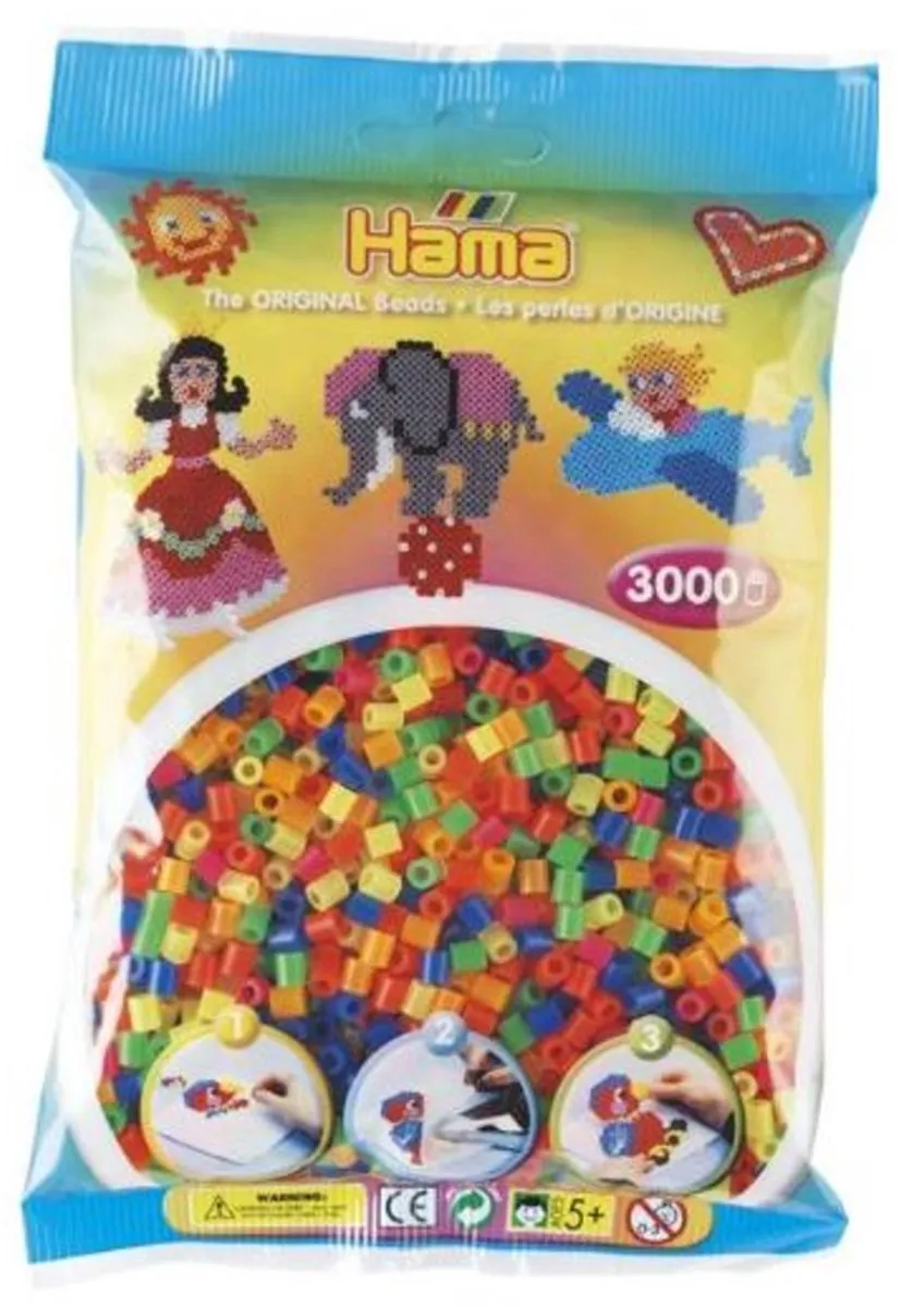 Hama Strijkkralen 3000 Stuks Neon