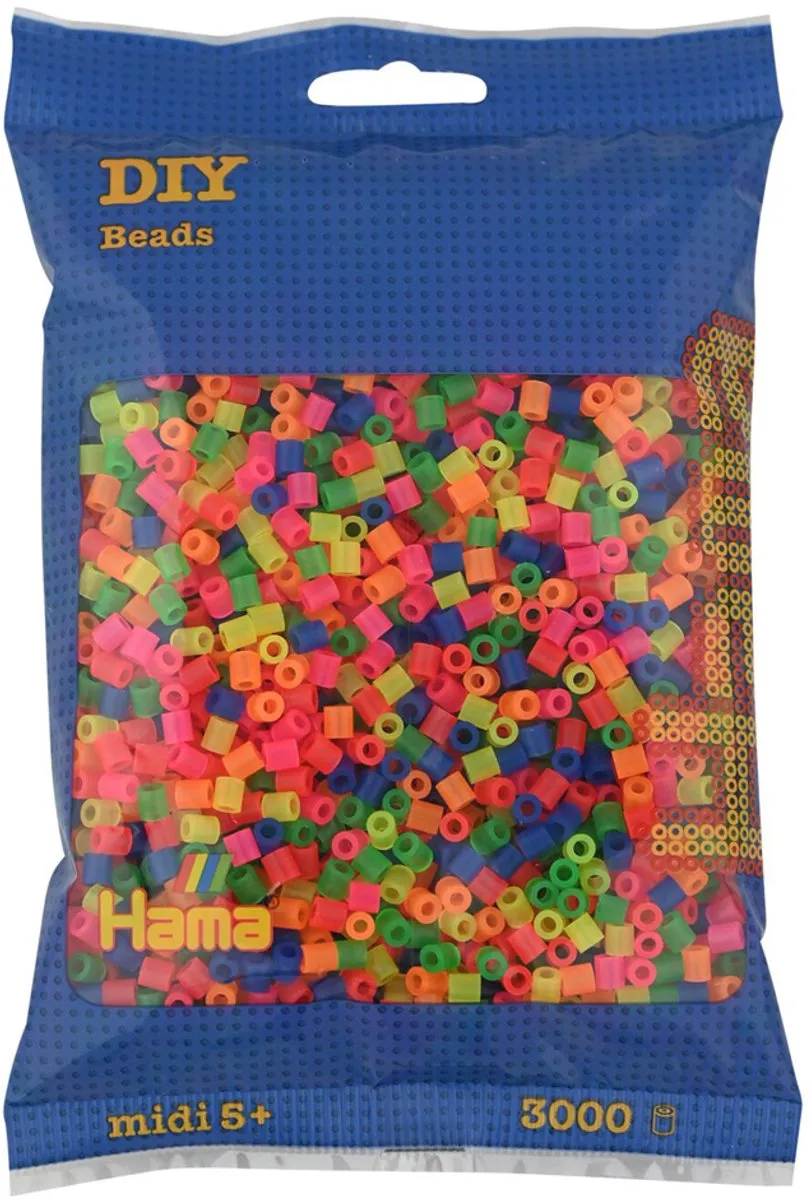 Hama Strijkkralen 3000 Stuks Neon - Multi