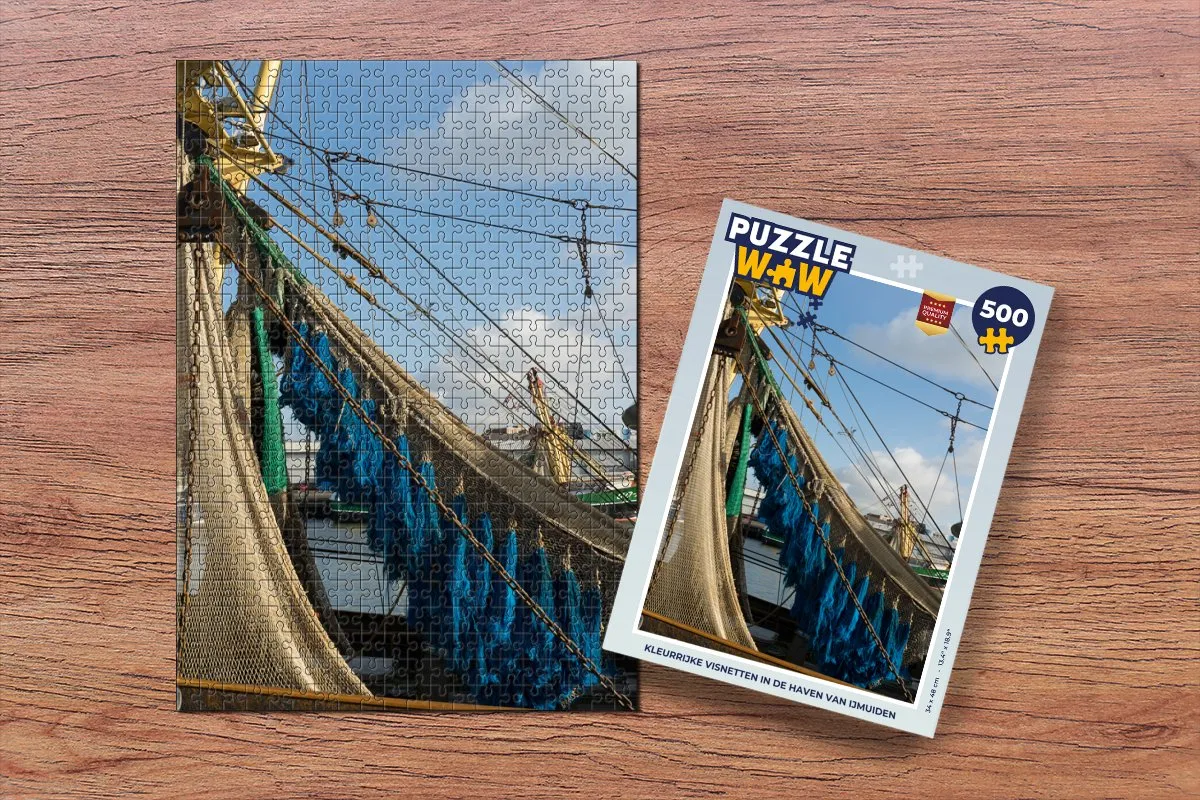 PuzzleWow Legpuzzel 500 Stuks - IJmuiden Haven - Multicolor