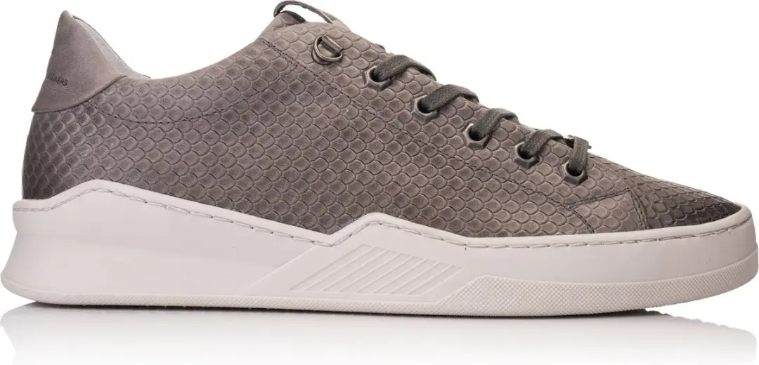 Hinson city low sneakers heren grijs embossed leer