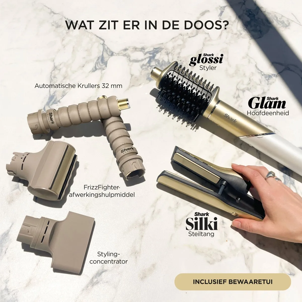 Shark Glam 5-in-1 HD6051SEU Multistyler - Goud/Wit