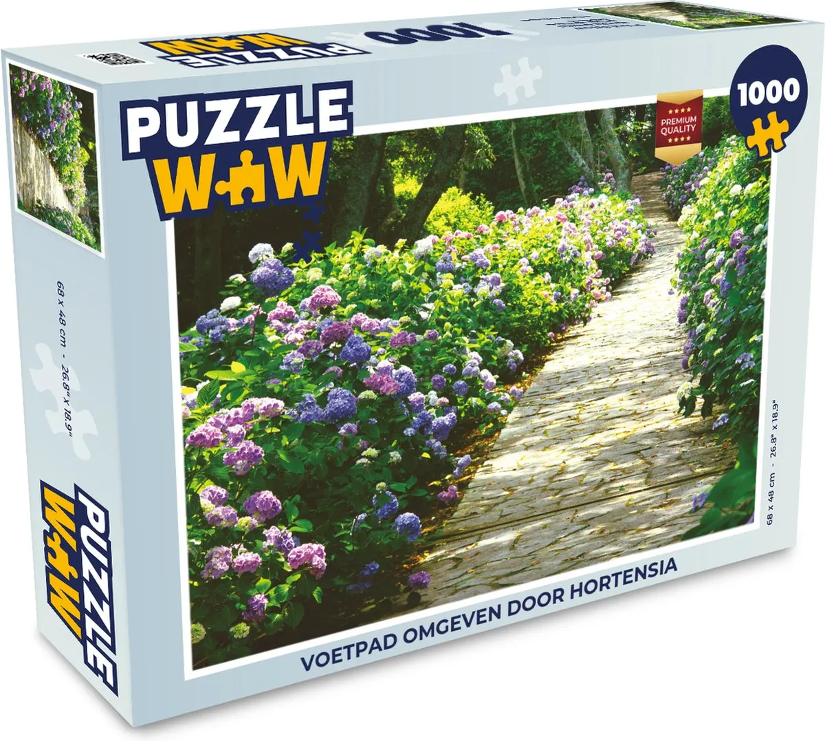 PuzzleWow Legpuzzel 1000 Stuks Hortensia Voetpad