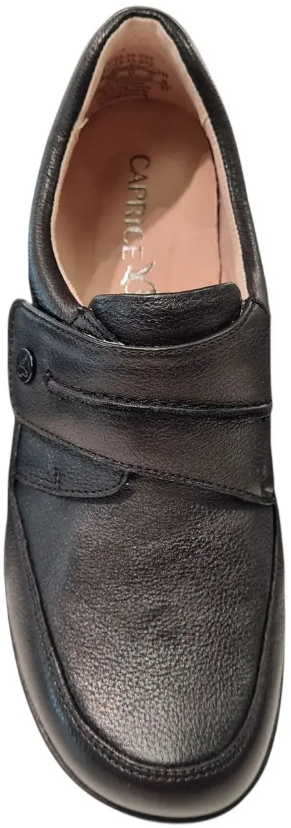 Caprice Zwarte Leren Dames Bandschoenen - Zwart - 38 - afbeelding 2 van 4