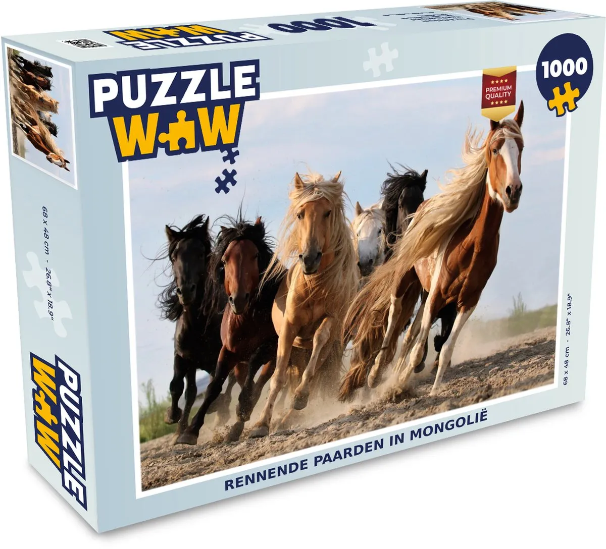 PuzzleWow Rennende Paarden Mongolië Legpuzzel 1000 Stuks