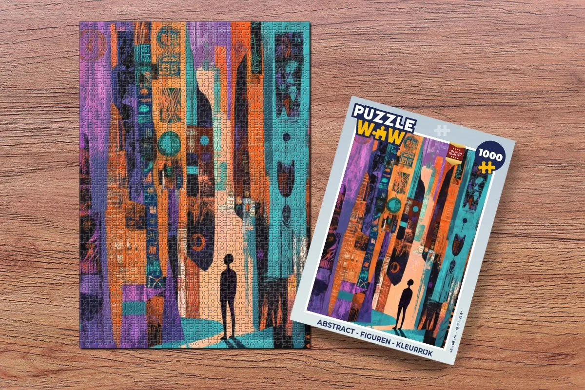 PuzzleWow Abstract Figuren Legpuzzel 1000 Stuks - Kleurrijk