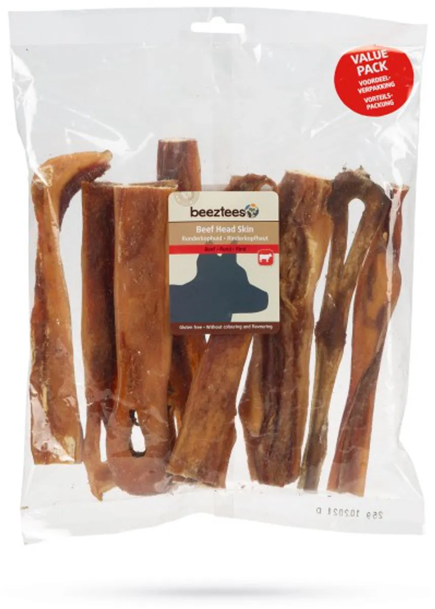 Beeztees Runderkophuid Hondensnack - 10 Stuks