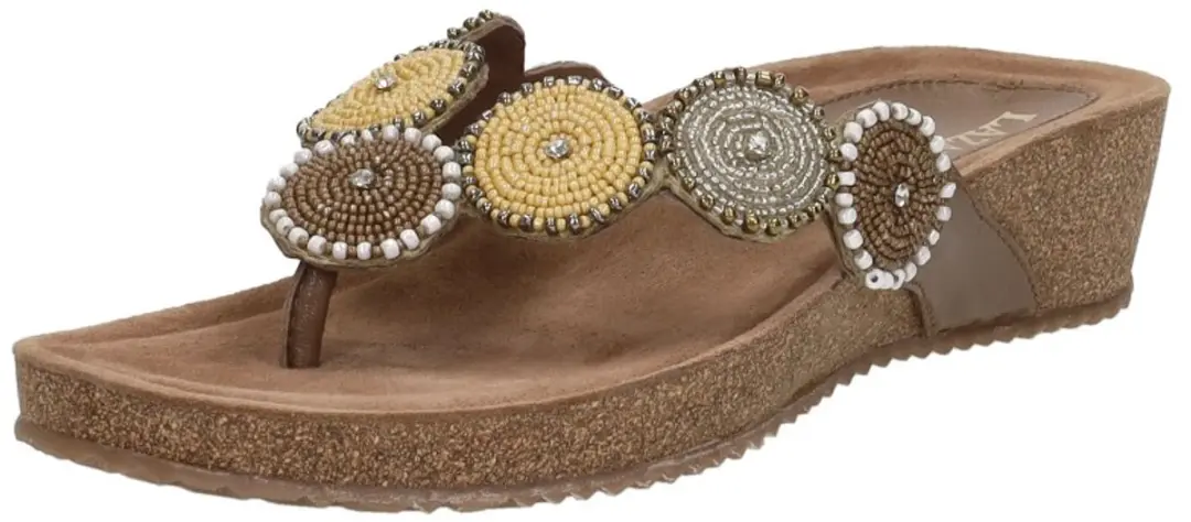 Lazamani Dames Slippers 75.455 Beige Maat 40 - afbeelding 4 van 6