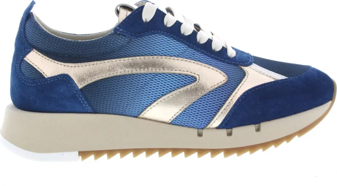 Dames Sneakers Piedi Nudi Vaya 01.13 Blue Gold Blauw