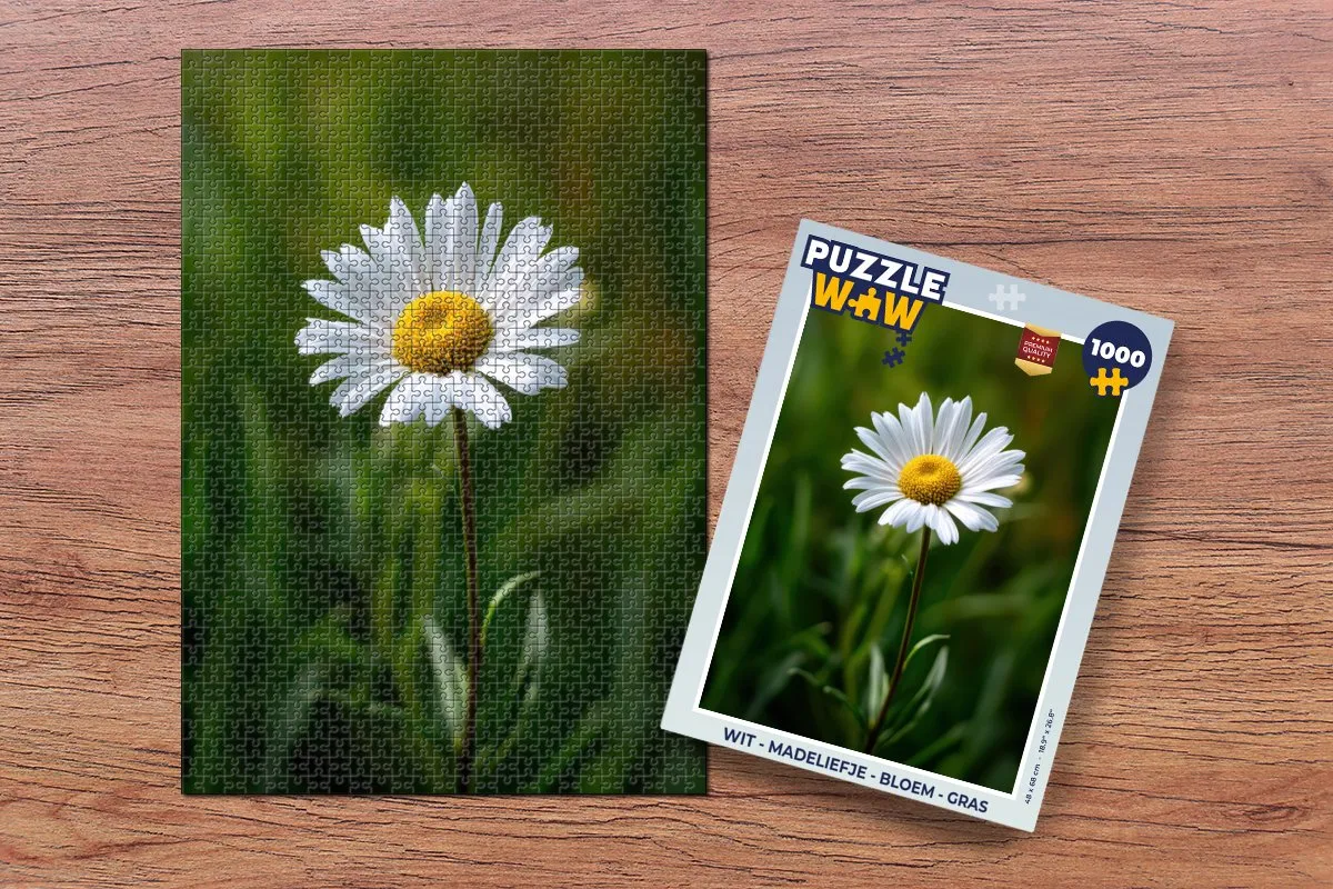 PuzzleWow Legpuzzel 1000 Stuks - Madeliefje/Wit