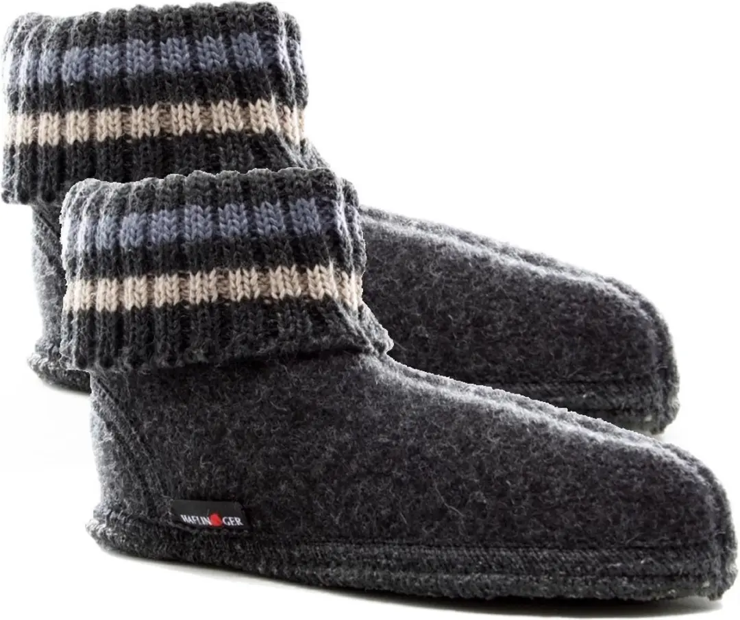 Haflinger Paul Graphit Wol Pantoffels