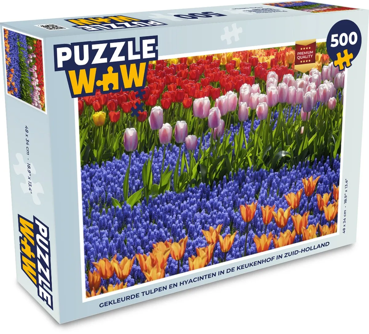PuzzleWow Legpuzzel Keukenhof Tulpen Hyacinten 500 Stuks