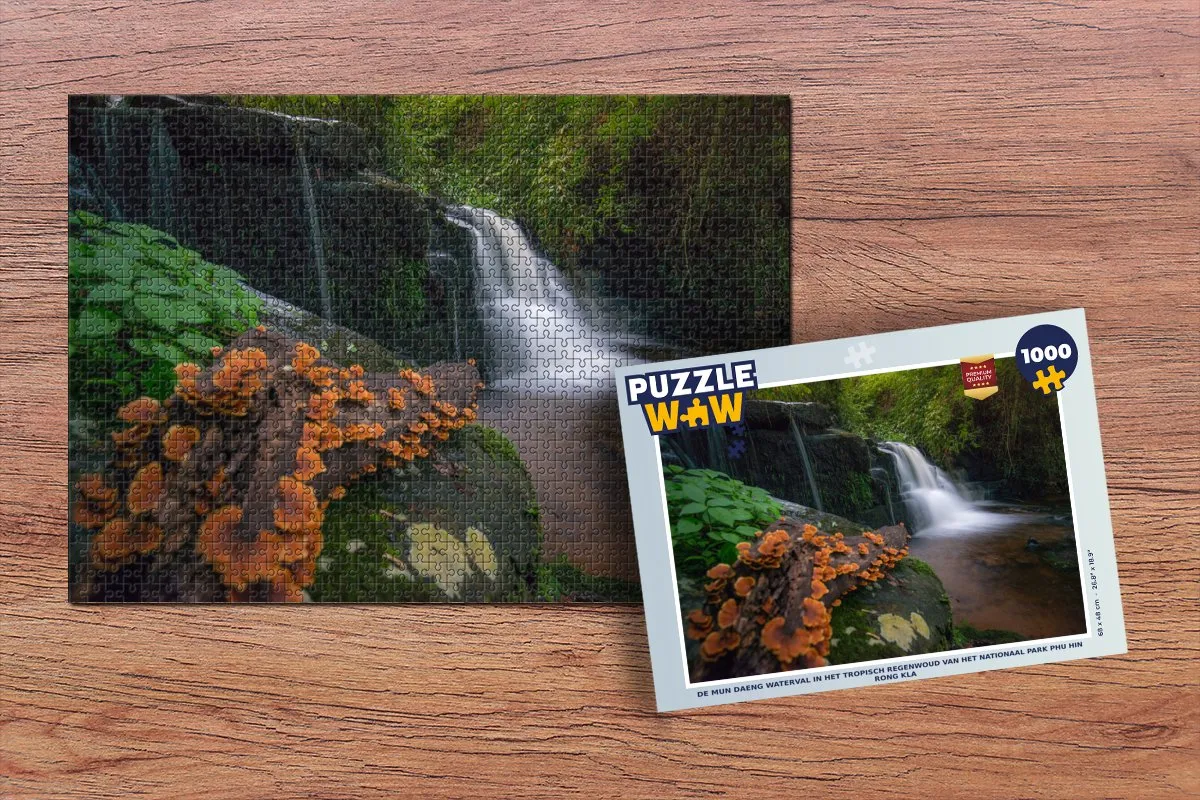 PuzzleWow De Mun Daeng Waterval Legpuzzel 1000 Stuks - Multicolor