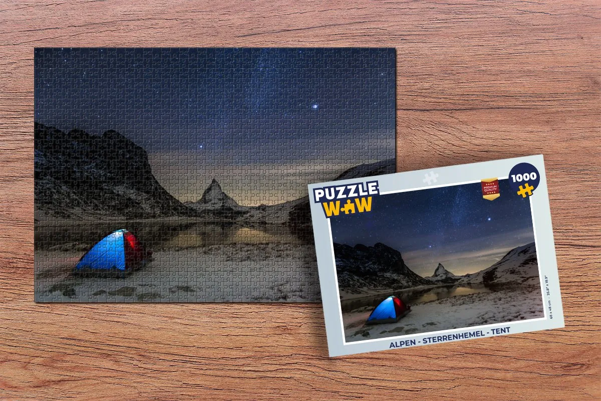 PuzzleWow Alpen Sterrenhemel Legpuzzel 1000 Stuks - Multicolor