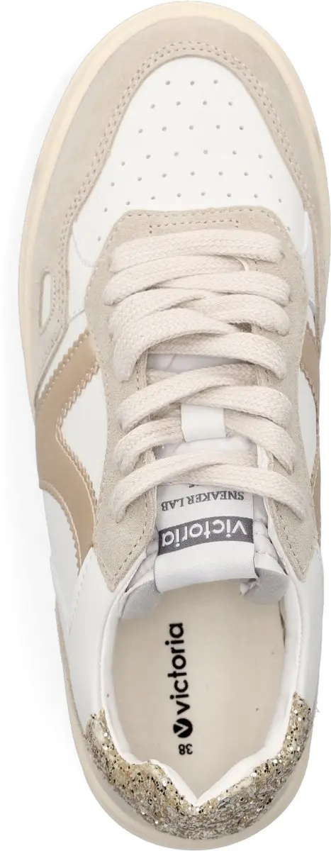 Sneakers Victoria Seul Serraje & Glitter Dames Sneakers - Wit-goud - 40 - afbeelding 6 van 6